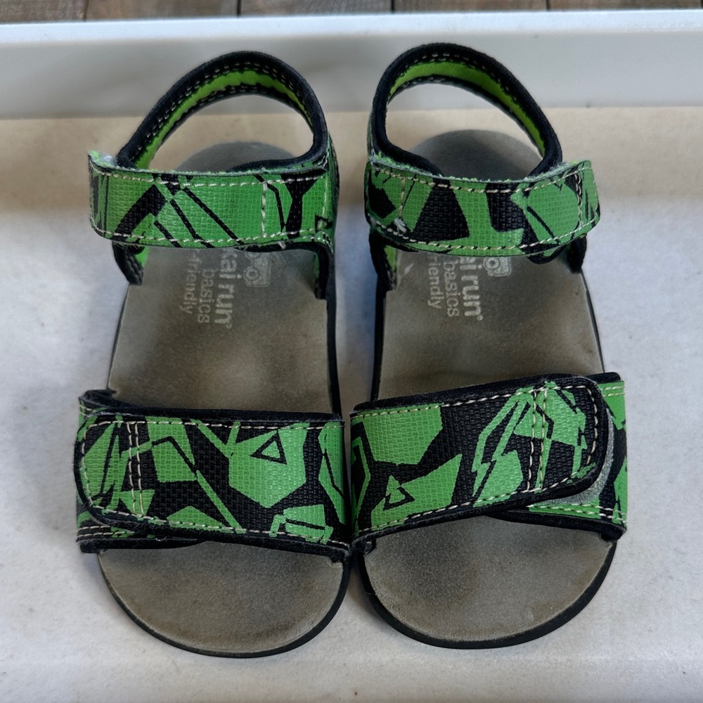See Kai Run Green Geometric Kids Sandals